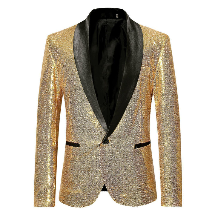 Ladies Bl sparkling blazer with black lapels Lune London