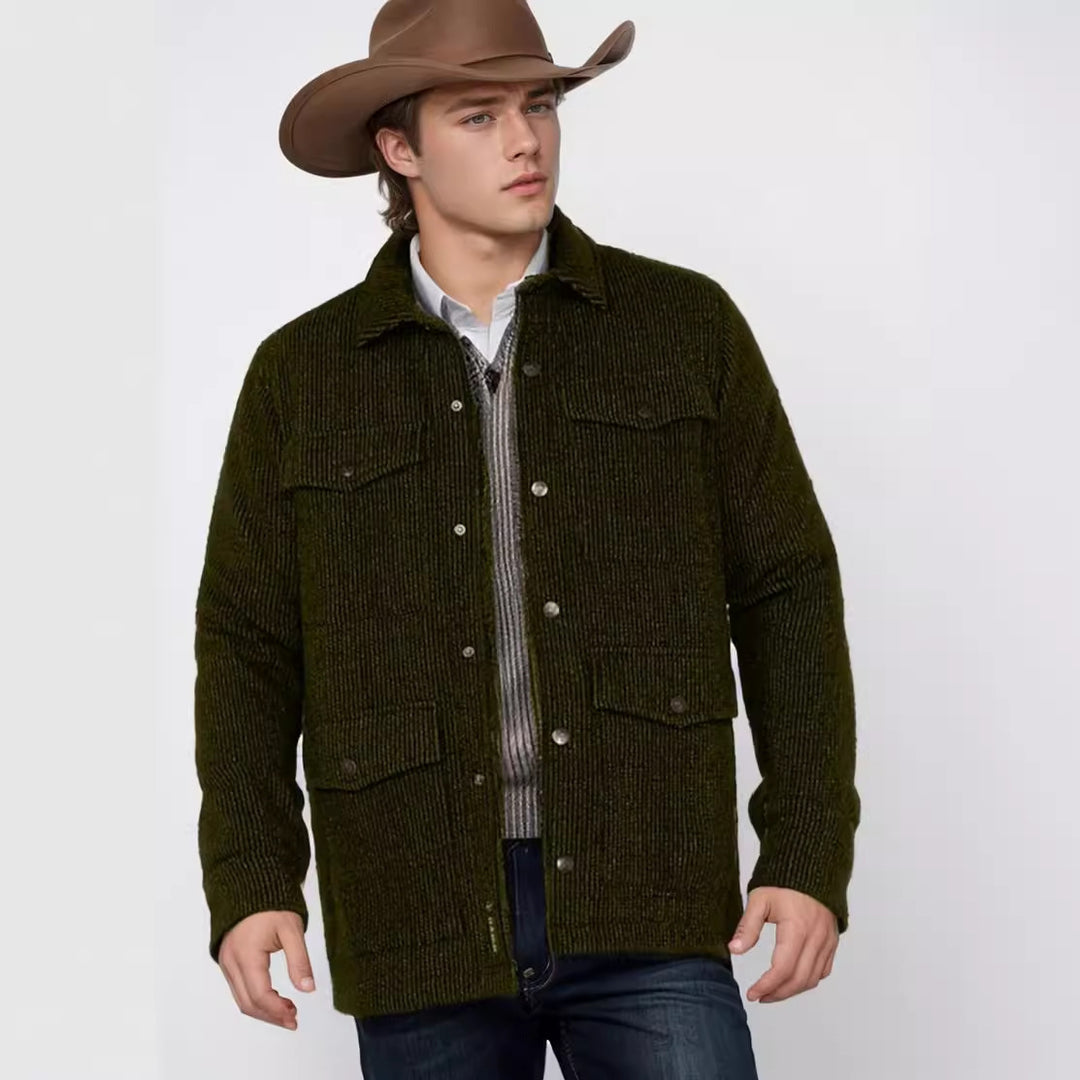 Fashionable flannel jacket for men with double chest pockets Lune London