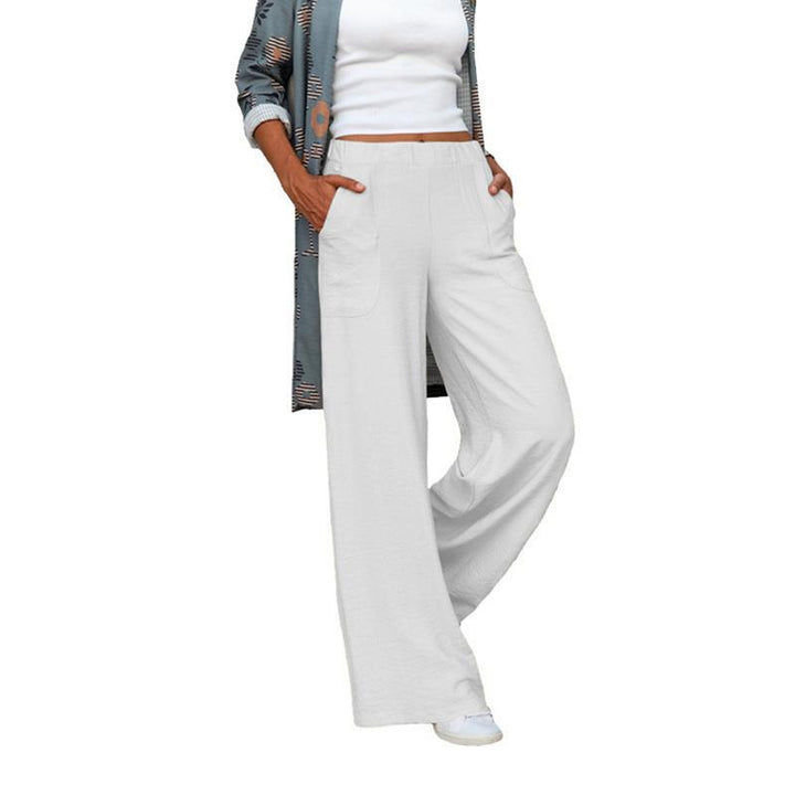 Loose summer pants for women with elastic waist and practical pockets Lune London