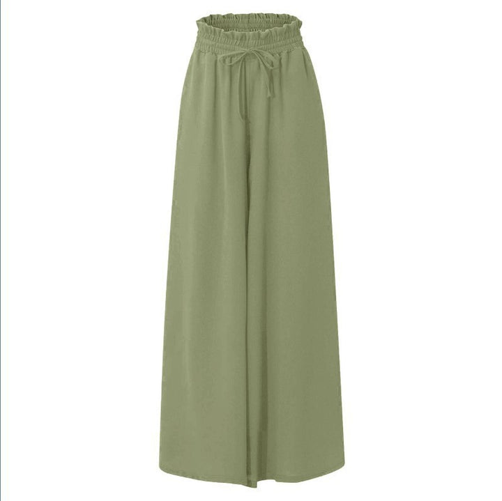 Wide-leg pants for women with elastic waistband and pockets Lune London