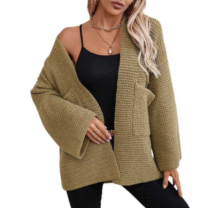 Airy knitted jacket for women with large pockets and open sleeves Lune London