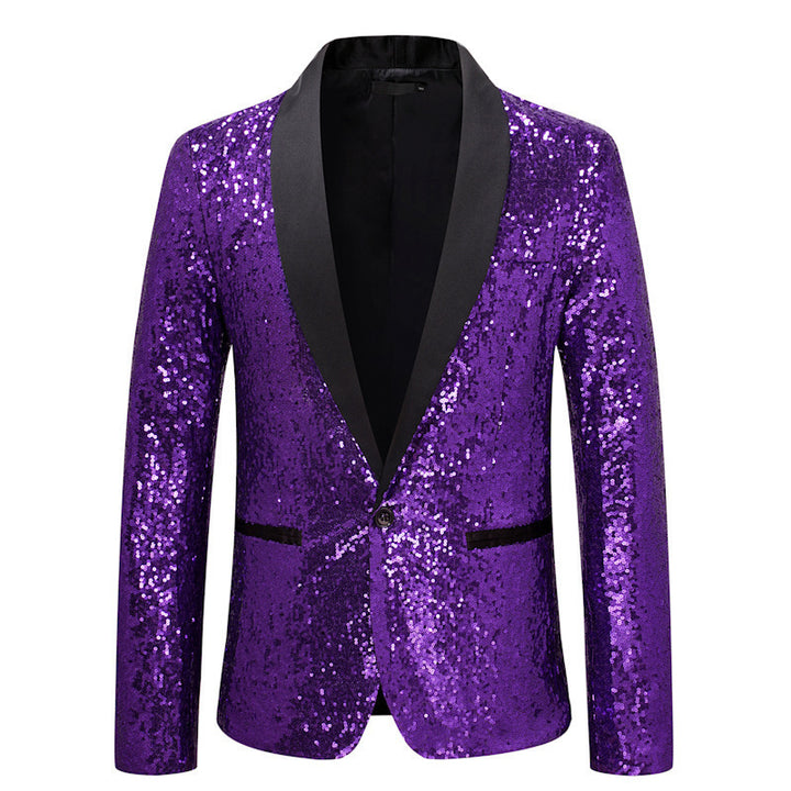 Ladies Bl sparkling blazer with black lapels Lune London