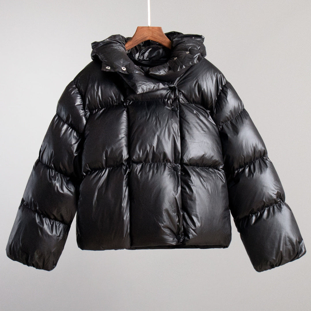 Women's Stylish Short-Cut Down Coat with Hood Lune London