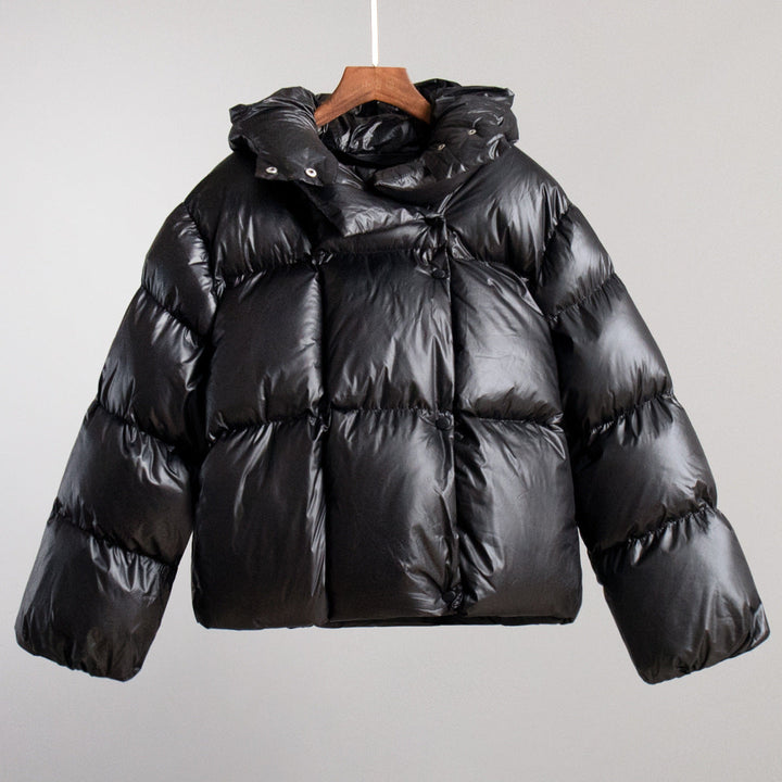 Women's Stylish Short-Cut Down Coat with Hood Lune London