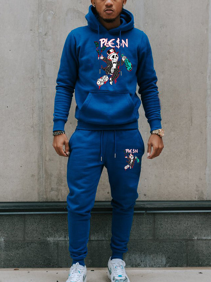 Men's jogger set with a striking graphic design and practical kangaroo pockets Lune London