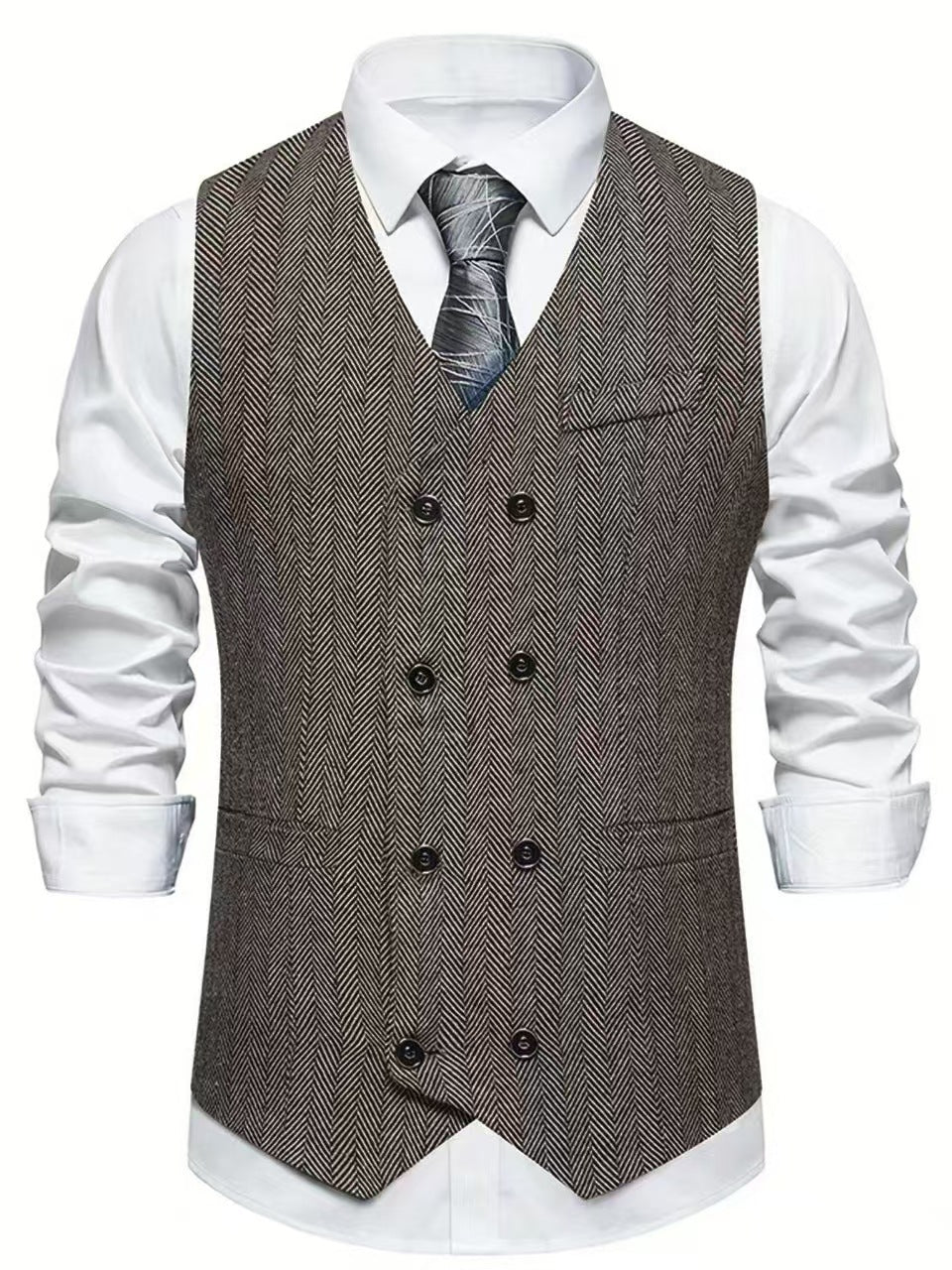 Elegant vest for men in herringbone pattern Lune London