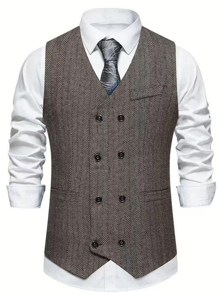 Elegant vest for men in herringbone pattern Lune London