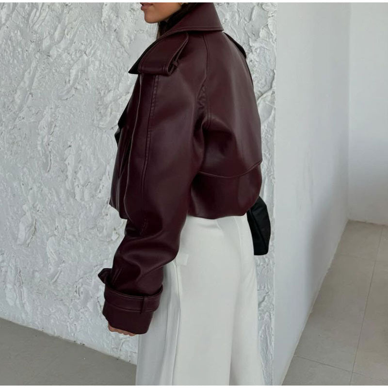 Trend leather biker jacket for women with oversized cut Lune London