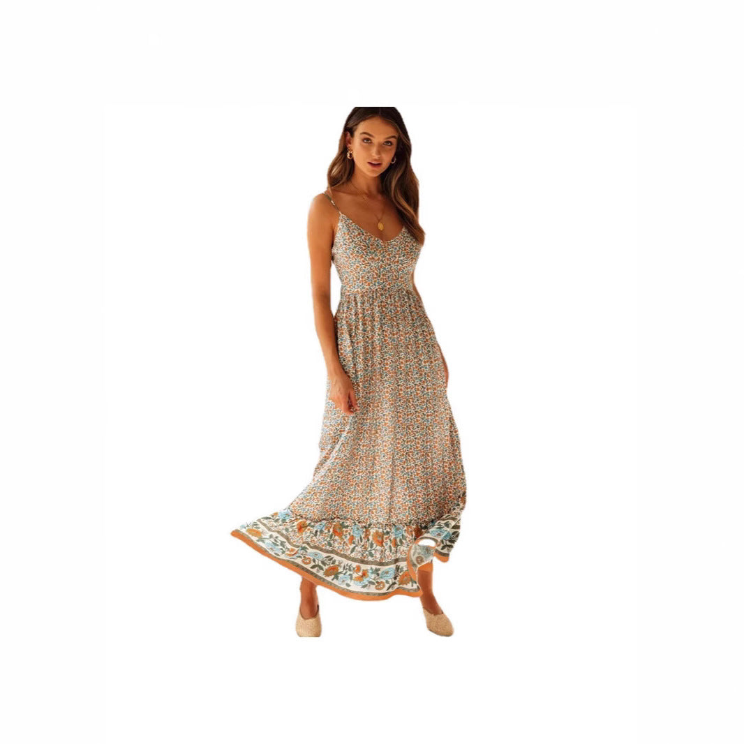 Lune London Floral Pattern Maxi Dress for Women