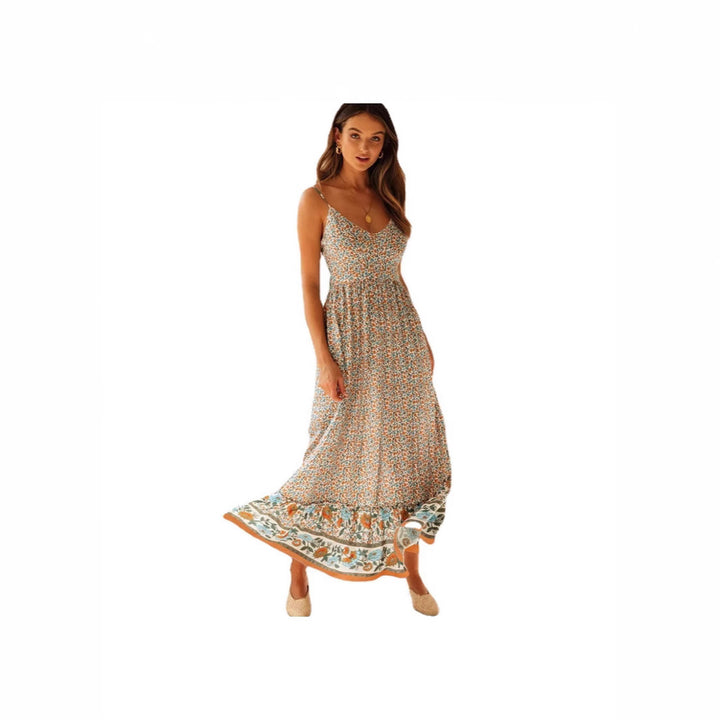 Lune London Floral Pattern Maxi Dress for Women
