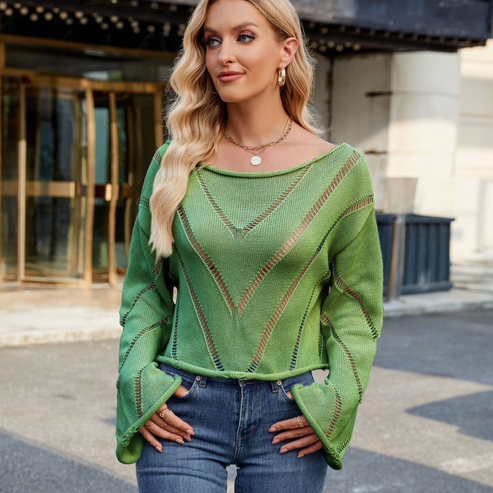 Off-shoulder knitted sweater for women with refined cutouts and a loose fit Lune London
