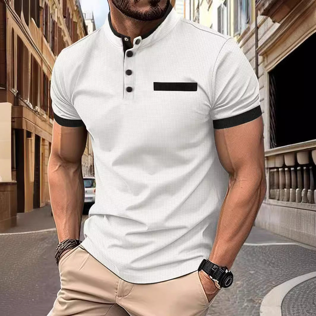 Short sleeve casual shirt for men with button placket Chic und Stil
