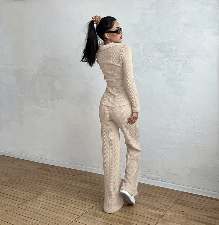 Women’s knit lounge set with open edges and relaxed fit Lune London