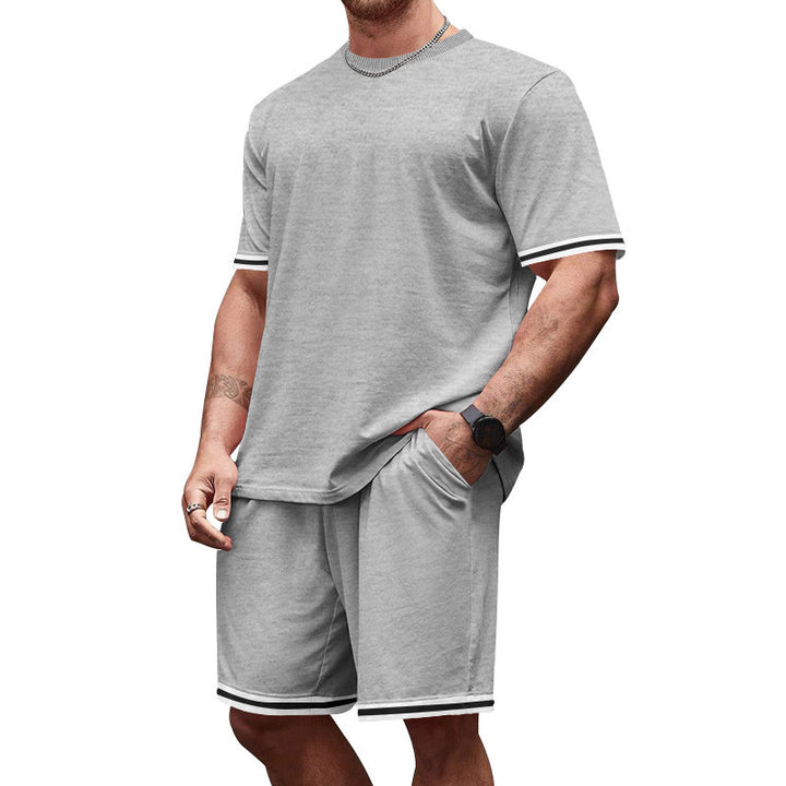 Men's sports t-shirt set and shorts with breathable fabric and contrasting details Lune London
