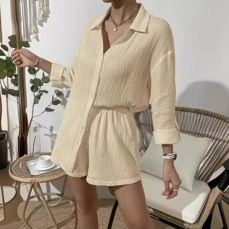 Lune London short sleeve top and lightweight shorts set for ladies