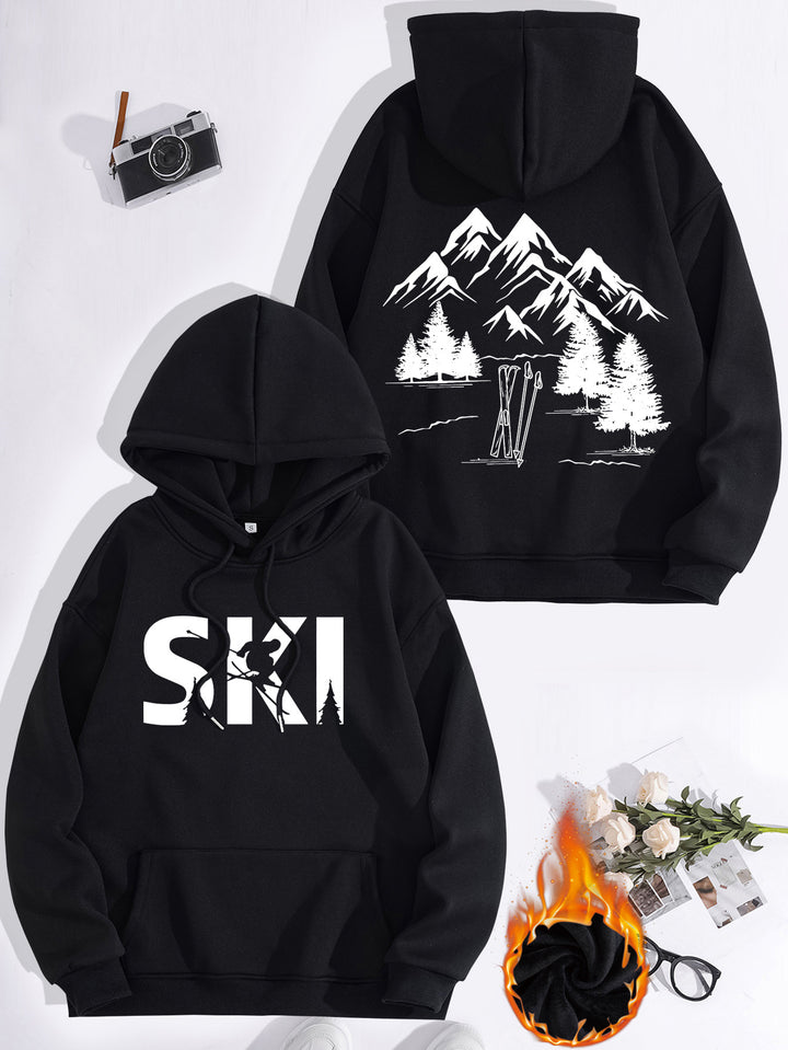 Hoodie pour femmes avec design artistique de ski et coupe confortable Chic & Stil