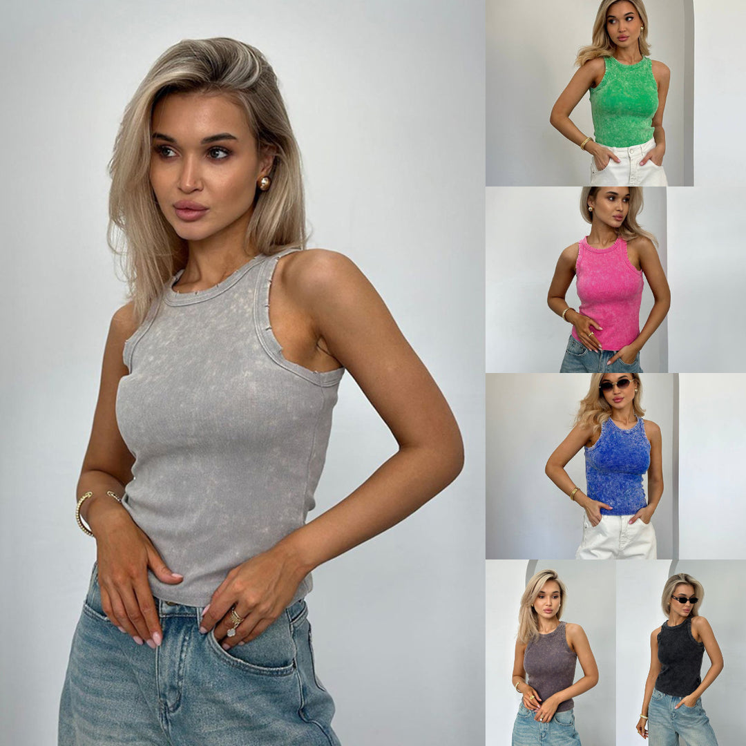 Sleeveless T-shirt for women in soft cotton blend Lune London