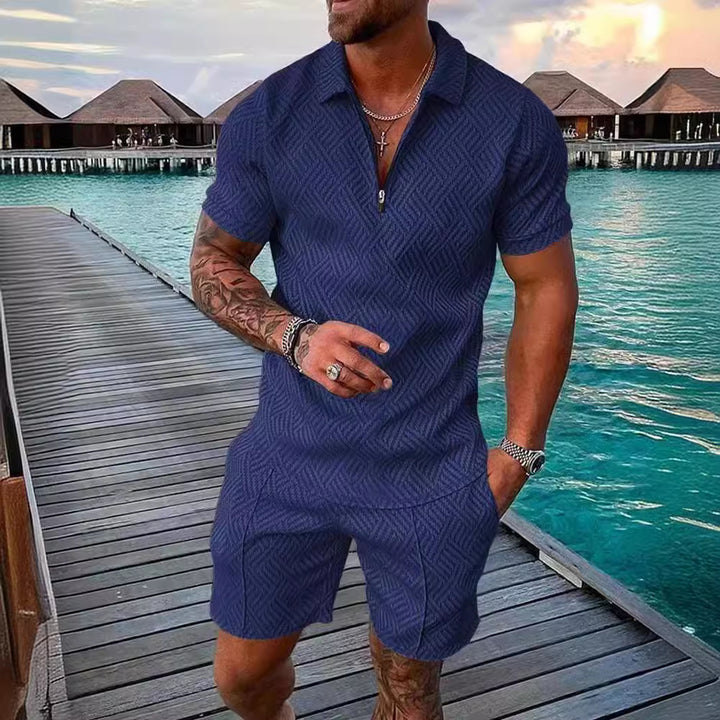 Trendy short jumpsuit for men with a textured design Lune London