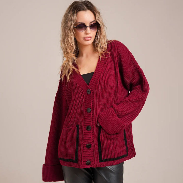 Cardigan femme avec poches profondes et coupe décontractée Chic & Stil