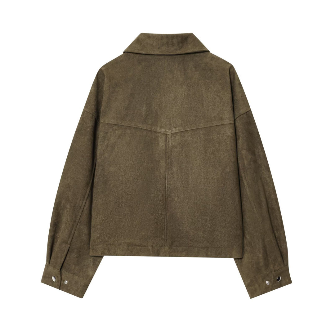 Trendy utility jacket for women with patch pockets and textured material Lune London