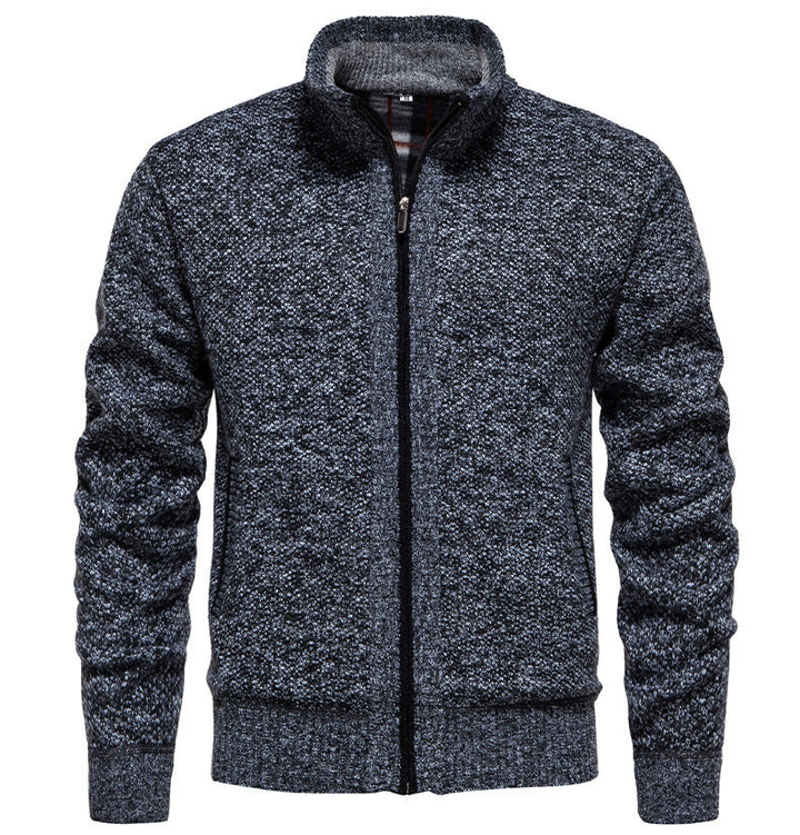 Men's knitted sports jacket with high collar Lune London