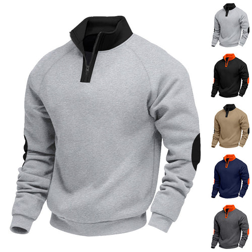 Sporty sweatshirt for men with high collar and practical zip details Lune London
