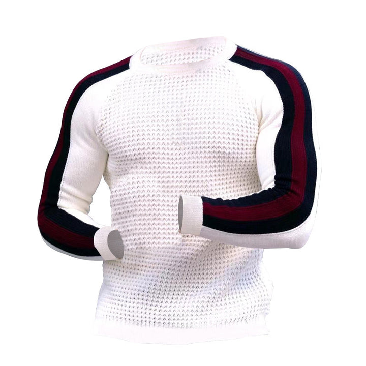 Men's knit sweater with sporty stripes Lune London