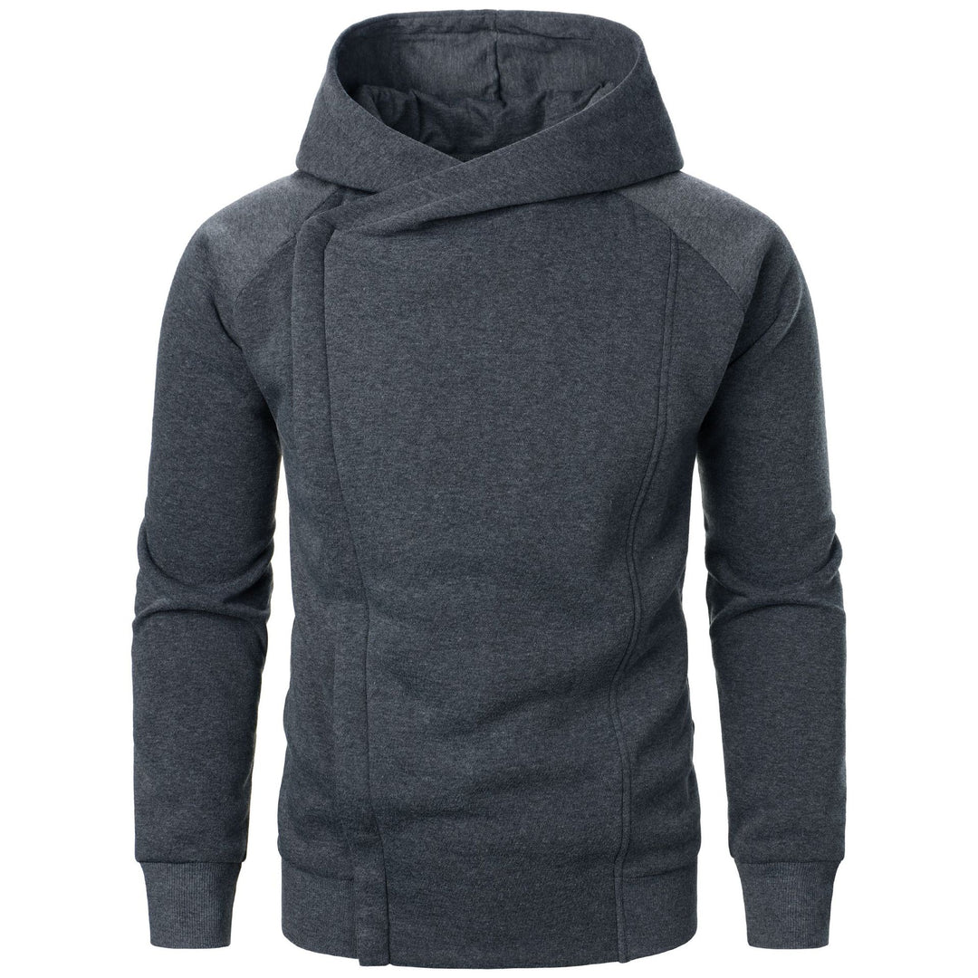 Trendy men's hoodie with asymmetrical collar and comfortable pockets Lune London