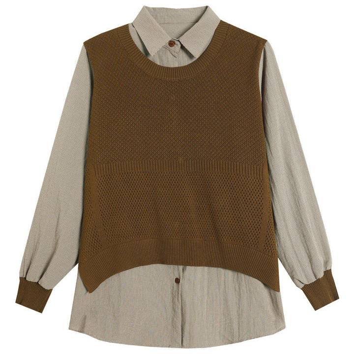 Pull en tricot pour femmes avec un look superposé unique et une texture fine Lune London