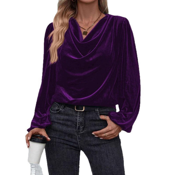 Ladies Elegant Viscose Blouse with Waterfall Neckline Lune London