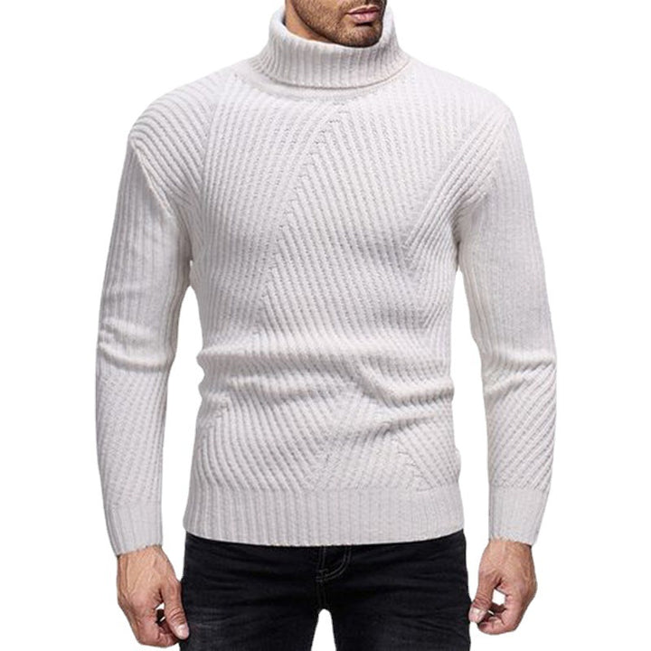Knitted sweater for men with modern turtleneck and textured look Lune London