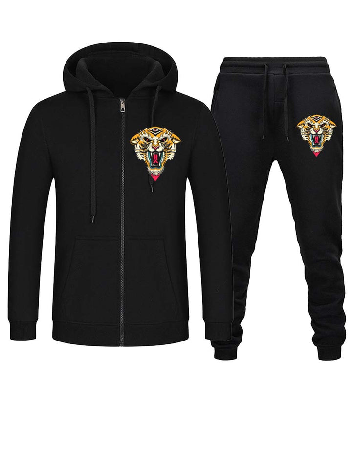 Lune London women's sport hoodie and jogger pants set with lion pattern
