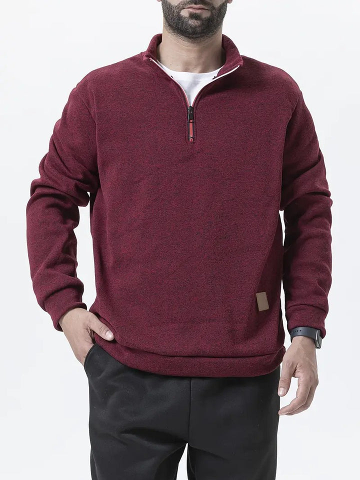 Men's fleece pullover with half zipper Lune London