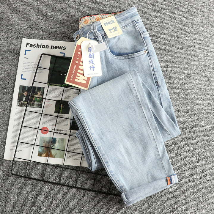 High-waisted slim-fit jeans for women vintage effect Lune London