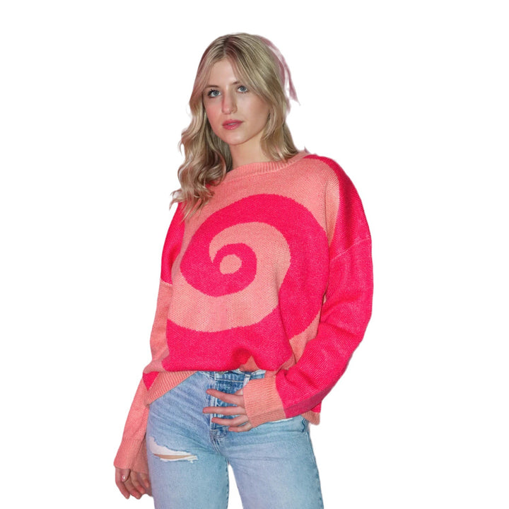 Cozy sweater for women with spiral pattern Lune London