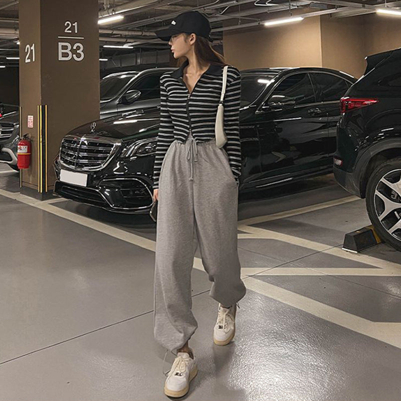 Pantalons de survêtement larges et confortables pour femmes avec taille élastique Chic & Stil