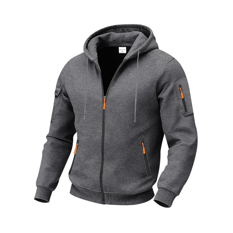 Men's sporty hoodie with functional zip pockets Lune London