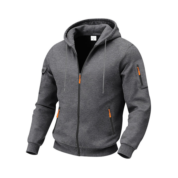 Men's sporty hoodie with functional zip pockets Lune London