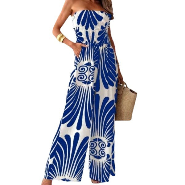 Women strapless wide-leg jumpsuit Lune London