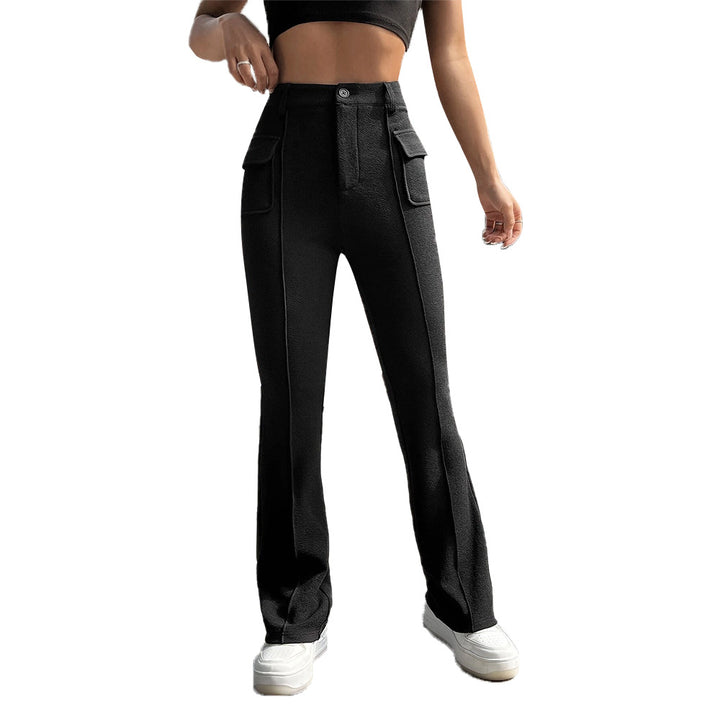 Pantalons palazzo classiques pour femmes avec poches plaquées et taille haute Chic & Stil