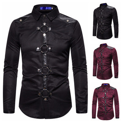 Modern long-sleeve shirt for men with stylish ring detail Lune London