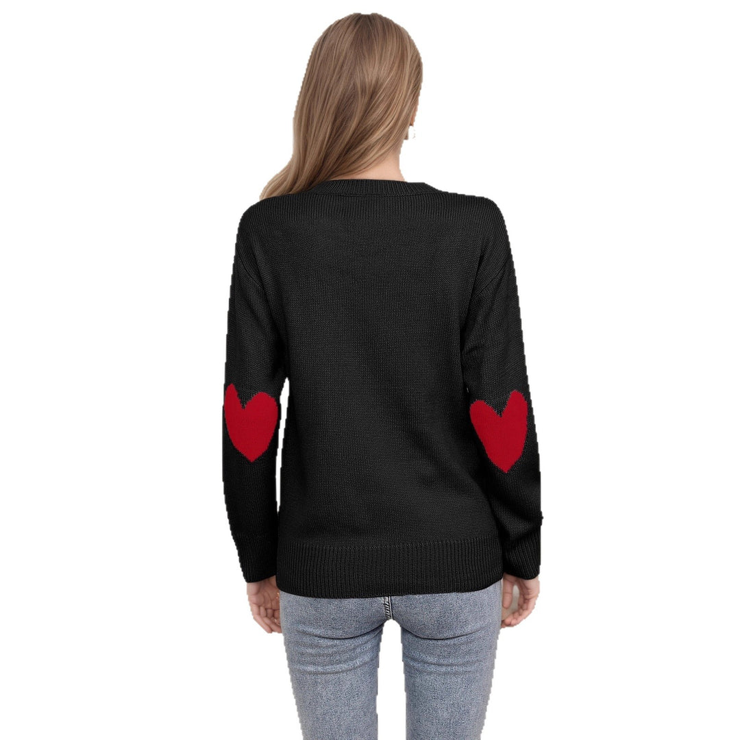 Pull en tricot pour femmes avec motif en cœur et coupe décontractée Chic & Stil