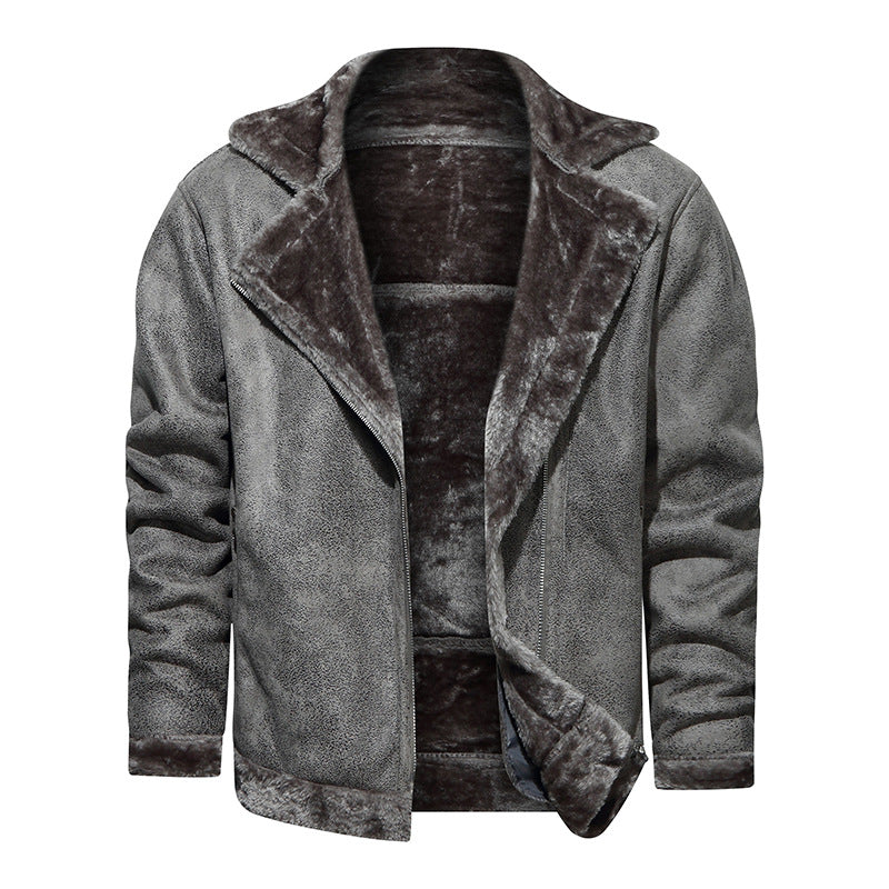 Elegant faux leather jacket for men with luxurious fleece lining Lune London