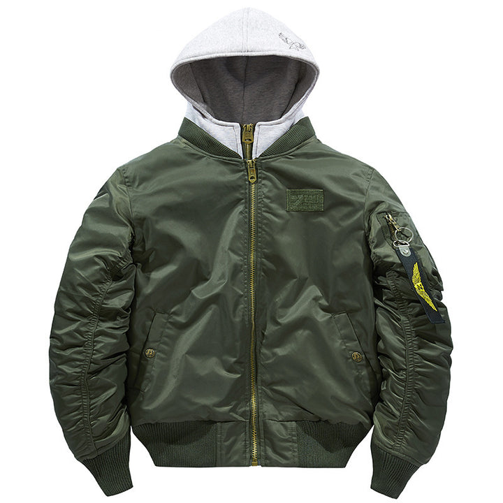 Casual bomber jacket for men with removable hood and inner lining Lune London