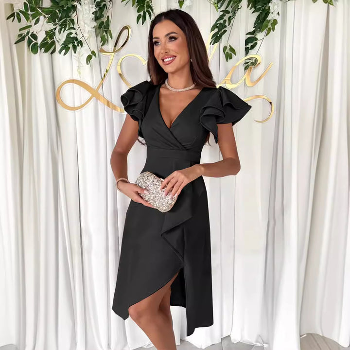 Elegant ruffled sleeve dress for women Lune London