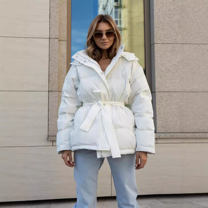Lady Quilted Jacket with Hood and Side Pockets Lune London