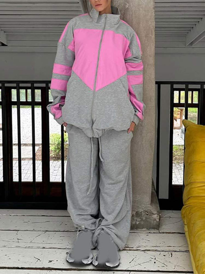 Ladies' sports set with contrasting colors and a high collar Lune London
