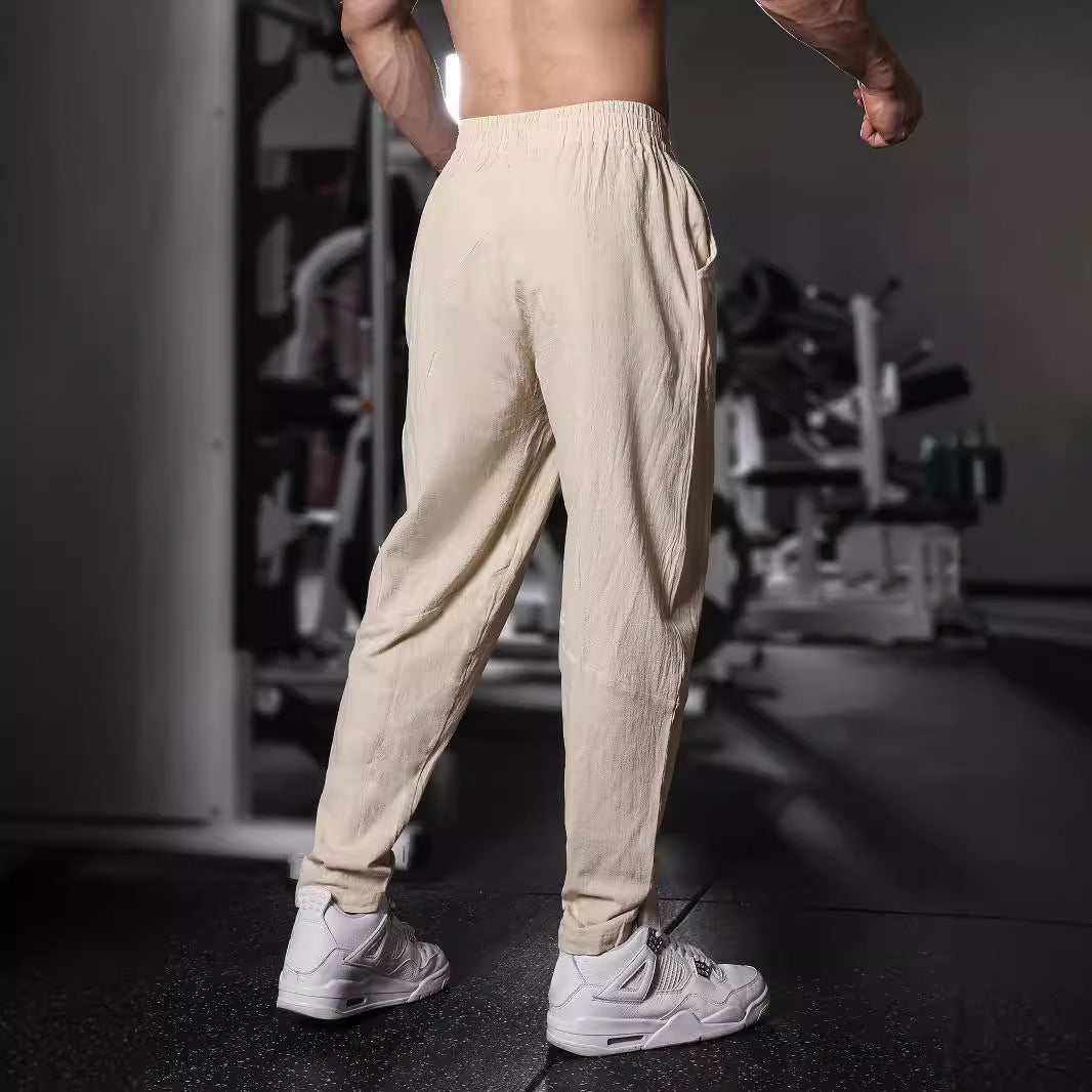 Light casual pants for men with elastic waist and practical side pockets Lune London