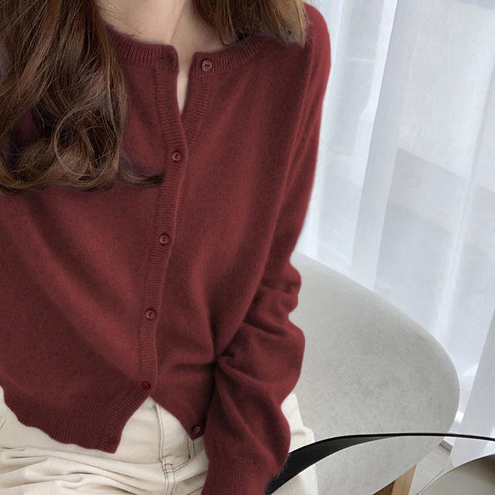 Ladies thin cardigan with button placket and soft material Lune London