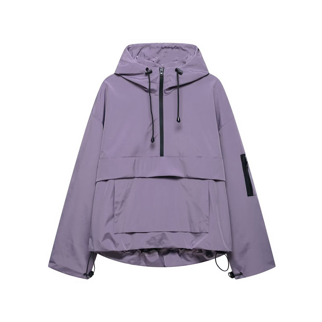 Ladies functional hoodie jacket with practical pockets and adjustable hem Lune London